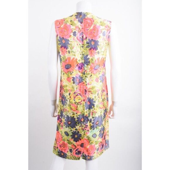 Vintage 70s Womens Shift Dress Sz S Small Multi-Color Floral Mod Pink Purple - Picture 5 of 7